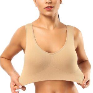 Sports Bras for Women, Seamless Comfortable Yoga Bra with Removable Pads **4XL**
